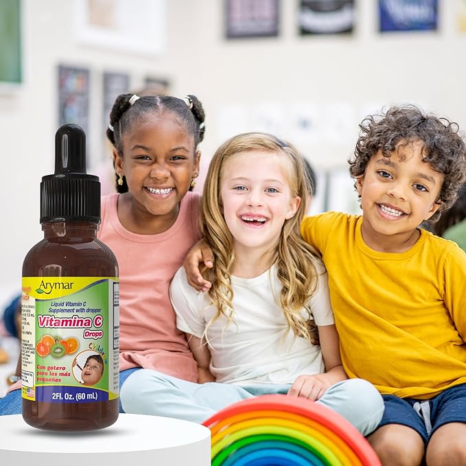 ARYMAR Vitamin C Drops for Children, Immune Support, Antioxidant, Orange Flavor (2 Fl Oz/Pack of 1)