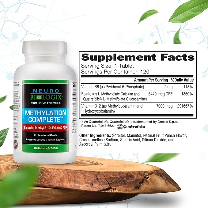 Methylation Complete - Methylated B Complex Vitamins to Aid Over 200 Body Processes - Methyl B Complex to Support Energy, Cell Function & Immunity - Enhanced Absorption with Methyl B12 B6 & Folate