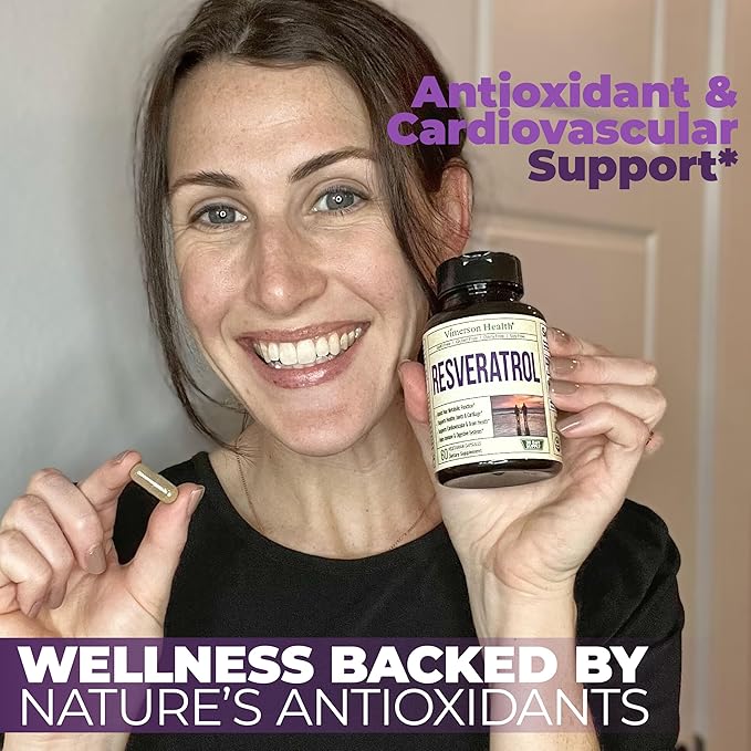 Japanese Knotweed Capsules - Resveratrol Supplement with 1000mg Japanese Knotweed, Green Tea Extract, Quercetin, Grape Extract. Potent Antioxidant for Healthy Aging & Cardiovascular Support. 60 Caps