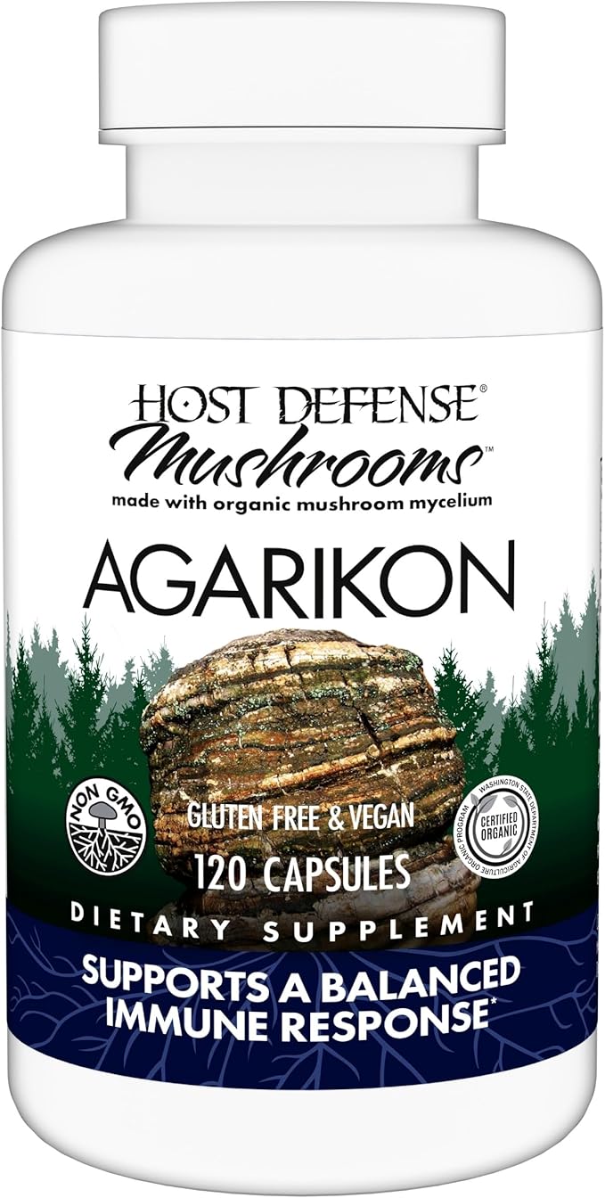 Host Defense Agarikon Capsules - Immune System Support Supplement - Mushroom Supplement to Aid Immune Functions & Cell Strength - Herbal Dietary Supplement - 120 Capsules (120 Servings)*