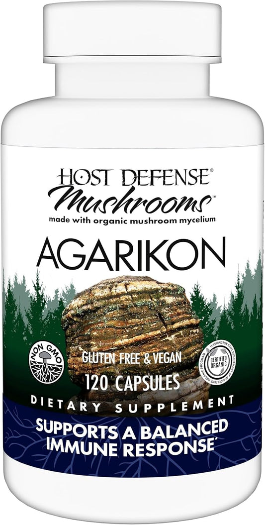 Host Defense Agarikon Capsules - Immune System Support Supplement - Mushroom Supplement to Aid Immune Functions & Cell Strength - Herbal Dietary Supplement - 120 Capsules (120 Servings)*