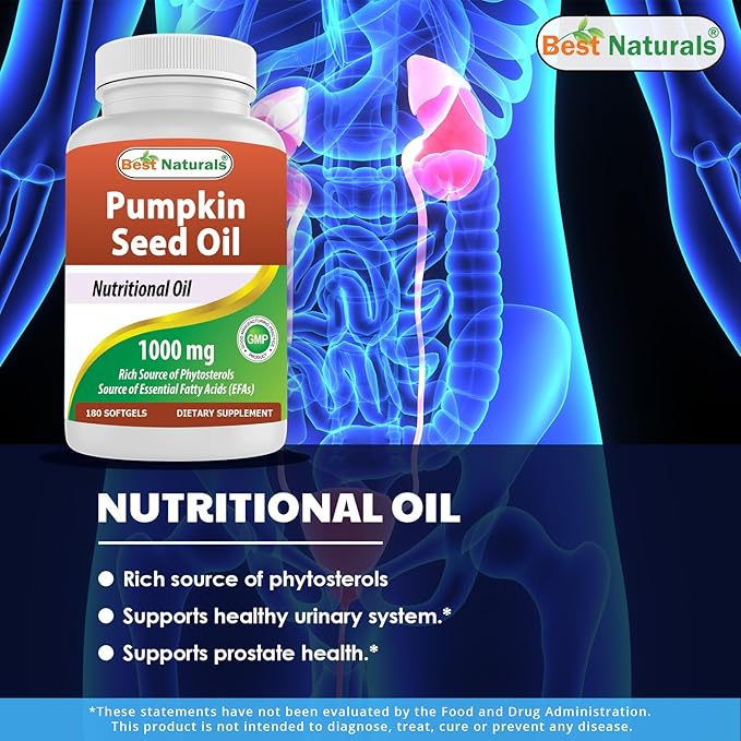 Pumpkin Seed Oil 1000 mg & Vitamin K2 (MK7) with D3