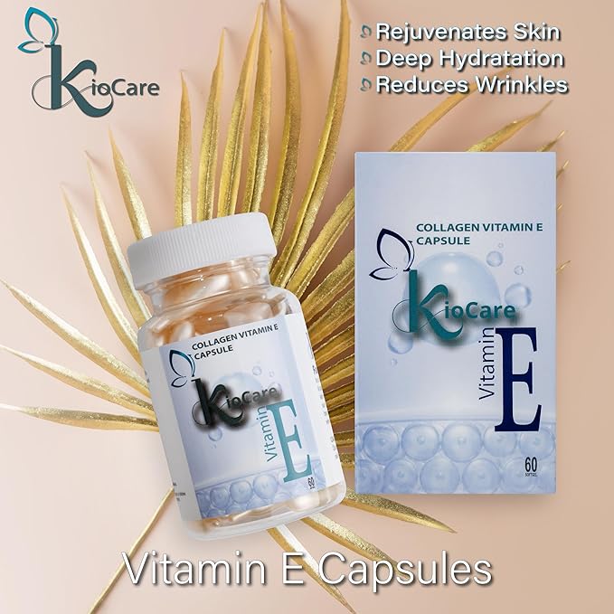 KIOCARE-Vitamin E Oil for Face-Skin Care,Vitamin E Oil-Vitamin E Capsules-Facial Skin Care Products-Face Serum-Face Care-Vitamina E para la Cara-Anti Aging-Aloe Vera-Face Oil and Serum for Women