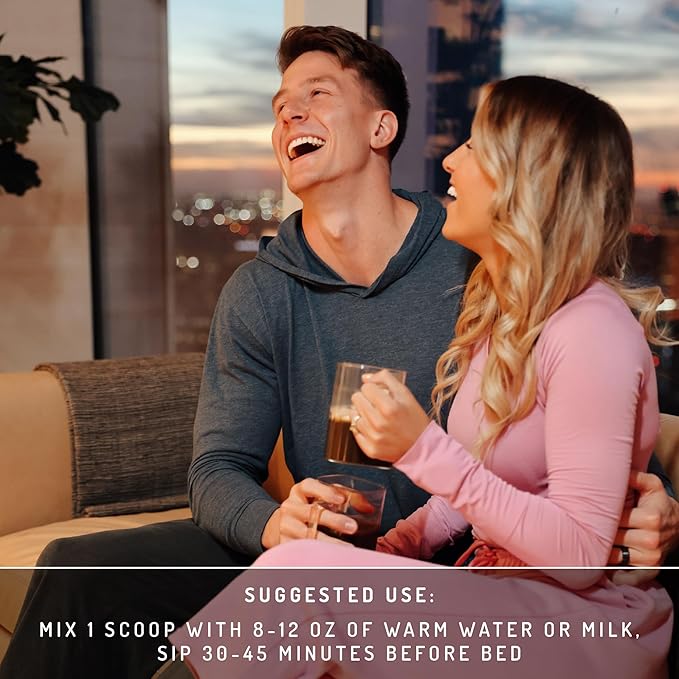 PWDRS Snooze Sleepy Time Hot Chocolate | All Natural Sleep Support | Magnesium Glycinate, L Theanine, Chamomile, Electrolytes | 20 Calories, Non GMO | Chocolate Caramel