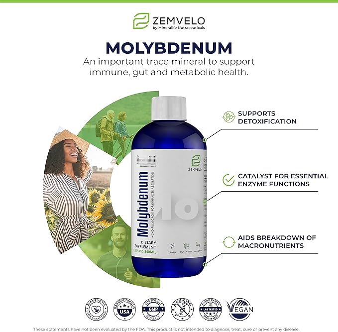 Liquid Ionic Molybdenum | 3 Month Supply | Trace Mineral | Body Disposition | Energy Support | Restful Sleep