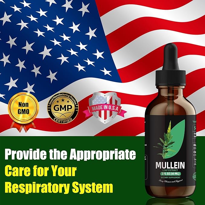 YUMOYI Chlorophyll&Mullein Drops for Lungs - Support Lung Cleanse & Respiratory Function for Healthy Breathing - Natural Supplement, Tincture Drops | Non-GMO, Vegetarian | 1 Month Supply
