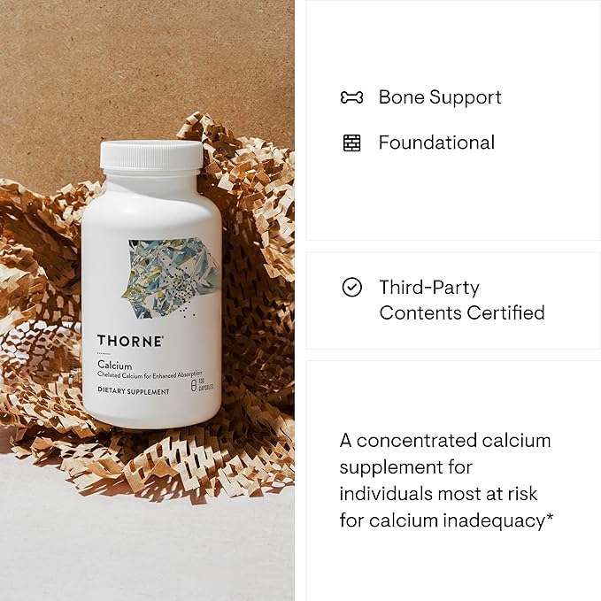 THORNE Calcium - (Formerly DiCalcium Malate) - Chelated Calcium for Enhanced Absorption with DimaCal for Bone Density Support* - 120 Capsules