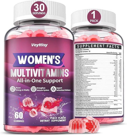 Methylated Multivitamin Gummy for Women - Womens Multivitamin Gummies with Vitamins A C D E, Methylated Folate, Biotin, B Complex, Iron, CoQ10, Inositol - Multi Vitamins for Energy, Beauty, Immune