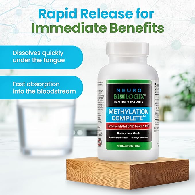 Methylation Complete - Methylated B Complex Vitamins to Aid Over 200 Body Processes - Methyl B Complex to Support Energy, Cell Function & Immunity - Enhanced Absorption with Methyl B12 B6 & Folate