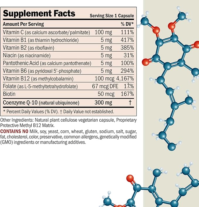 ANDREW LESSMAN Coenzyme Q-10 300 mg 120 Capsules - Essential for Energy Production and Optimum Key Organ Function, Anti-Oxidant Support, Depleted by Aging, Plus B-Complex. Easy to Swallow Capsules
