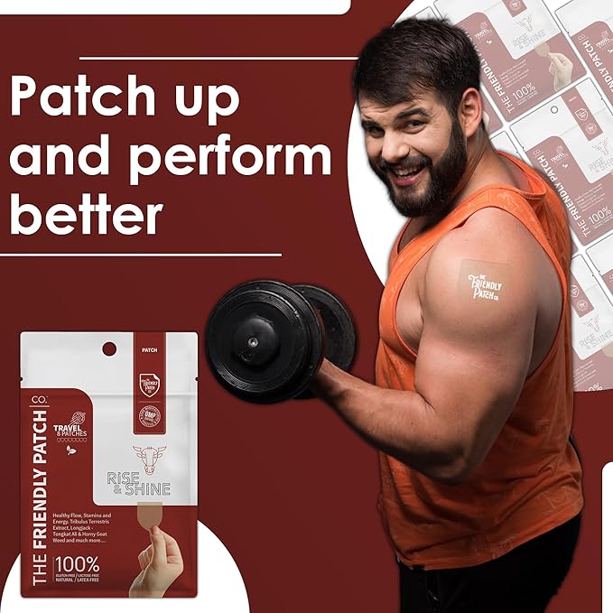 Relief Night & Rise & Shine Patch Bundle - Arnica, Melatonin, Tongkat Ali, Ashwagandha, Horny Goat Weed & Saffron for Sleep, Soreness, Strength & Performance - 16 Plant-Powered Patches for Men and Wom