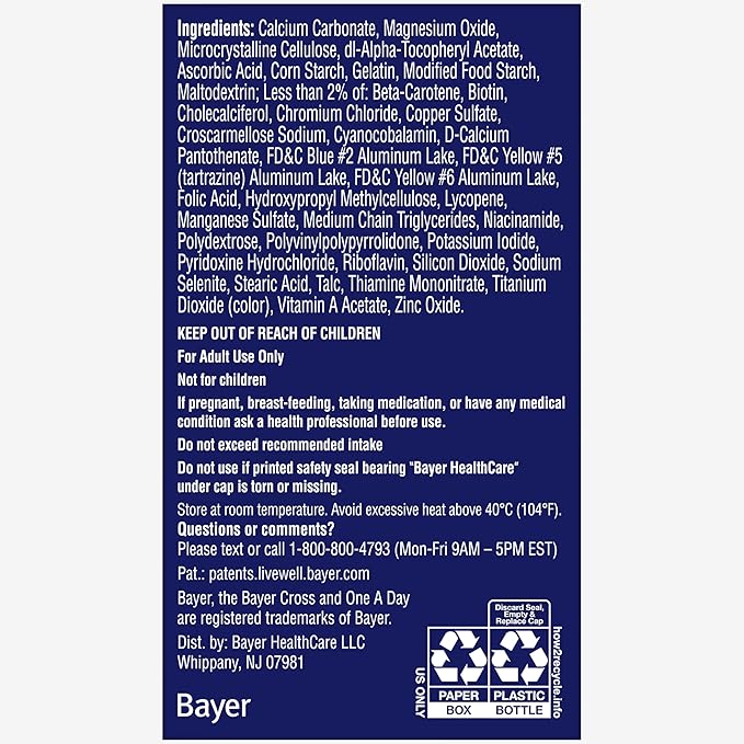 One A Day Men's Pre-Conception Health Multivitamin to Support Healthy Sperm, Supplement for Men with Vitamin C, Vitamin E, Selenium, Zinc, and Lycopene, 30 Count