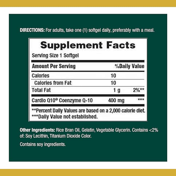 Nature's Bounty CoQ10, Dietary Supplement, Supports Heart Health, 400mg, 39 Softgels (Pack of 3)