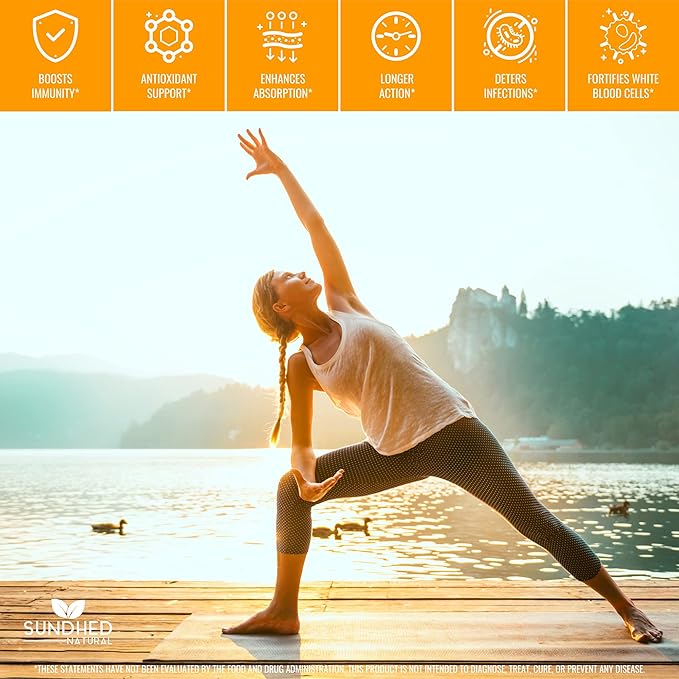 Pure Liposomal Vitamin C - 1200mg Immune System & Collagen Health Booster, Helps Anti Aging Skin Vitamins, Sodium Ascorbate, Sunflower Lecithin, Lypo Spheric - 60 Capsules
