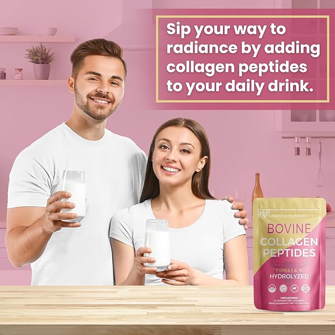 Healthy Living Proteins - Hydrolyzed Bovine Protein Collagen Type I & III - Unflavored Collagen Powder - Grass Fed, Pasture Raised Bovine Peptides - Keto & Paleo, Gluten Free (10 oz (Pack of 1)