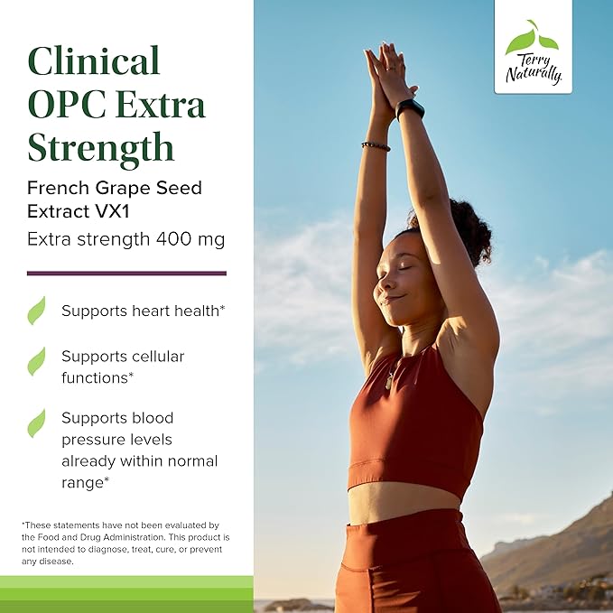 Terry Naturally Clinical OPC Extra Strength - Cardiovascular Health & Focus Support - Supplement with Grape Seed Extract - Immune Support Supplement - 60 Softgels (Pack of 3)