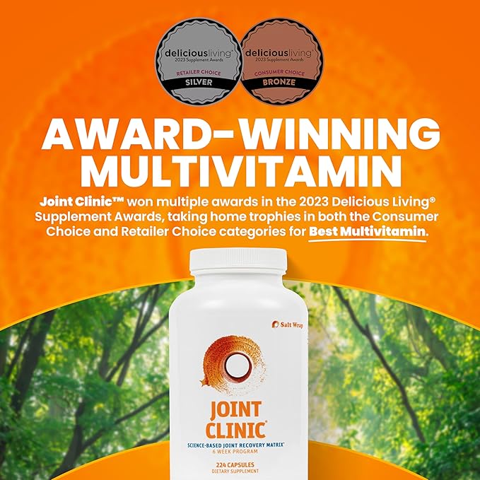 SaltWrap Joint Clinic - Multivitamin for Joint Health and Recovery - with Type II Collagen, C3 Turmeric, Cissus, and Hyaluronic Acid - 224 Capsules