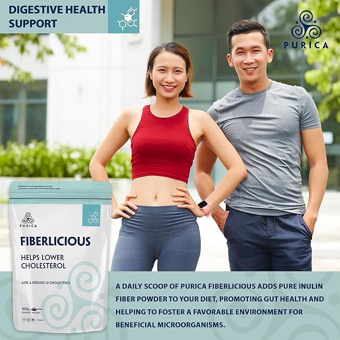 PURICA Fiberlicious Chicory Root Fibre 800g - Fiberlicious Fibre Supplement Powder is 100% Pure Chicory Root Extract (Oligosaccharides) - Pure Inulin!