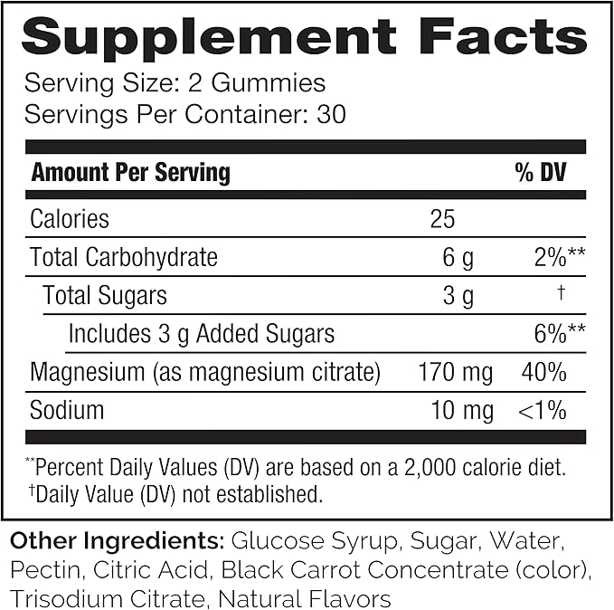 NATURELO Magnesium Citrate Gummies - for Calm & Relaxation Support, Natural Berry Magnesium Gummies, 120 Vegetarian Gummies (Pack of 2)