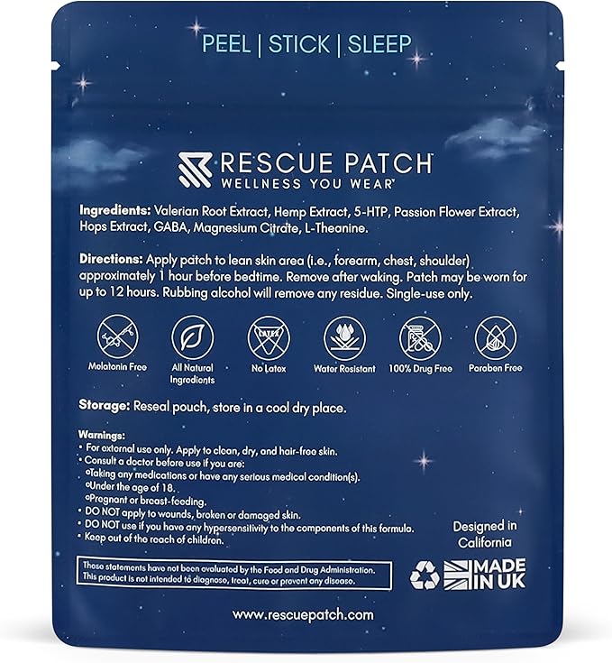 Sleep Patches for Adults Extra Strength – Natural Sleeping Patch, Melatonin-Free Patch for Relaxation & Restful Night – Long-Lasting Formula
