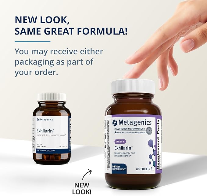 Metagenics Exhilarin - Energy & Stress Tolerance Support* - with Ashwagandha, Holy Basil, Amla & Bacopa - Designed in Style of Ayurvedic Medicine - 60 Tablets