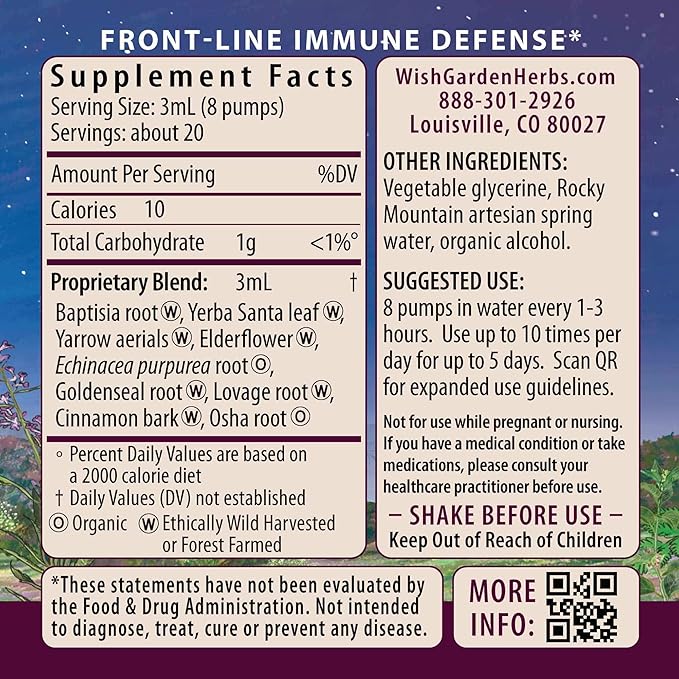 WishGarden Herbs Kick-Ass Immune Activator - Herbal Immune Support Supplement for Adults, Plant-Based Immune Booster & Immune Defense w/Echinacea & Goldenseal, Rapid Immunity Boost Formula, 4oz