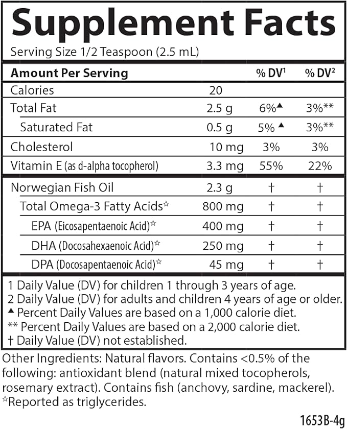 Carlson - Kid's The Very Finest Fish Oil, 800 mg Omega-3s, Norwegian, Sustainably Sourced, Orange, 200 mL