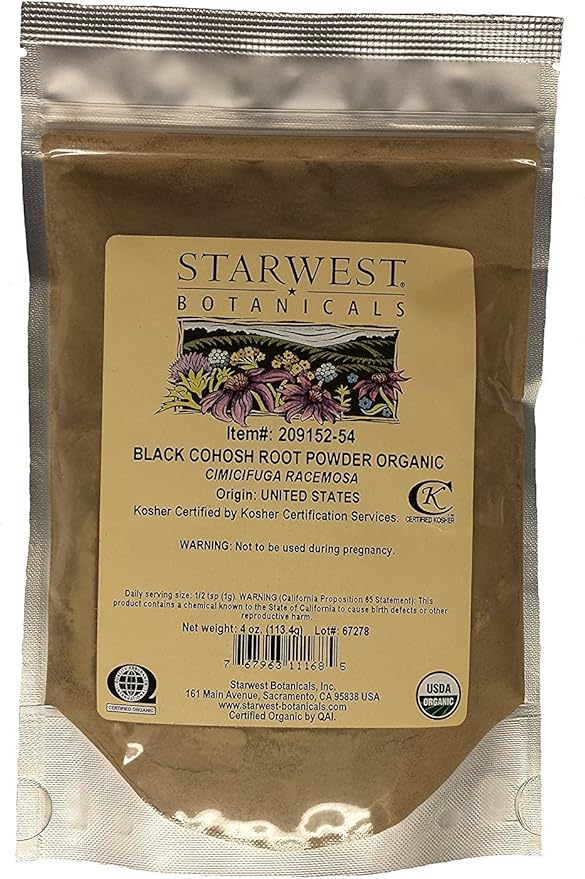Starwest Botanicals Organic Black Cohosh Root Powder (4 Ounce)