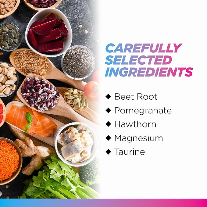 Livingood Daily Blood Pressure Support, 120 Vegetarian Capsules - Blood Pressure Supplements with Beet Root, Pomegranate, & Hawthorn Support High Blood Pressure & Heart Health - Vegan & Non-GMO