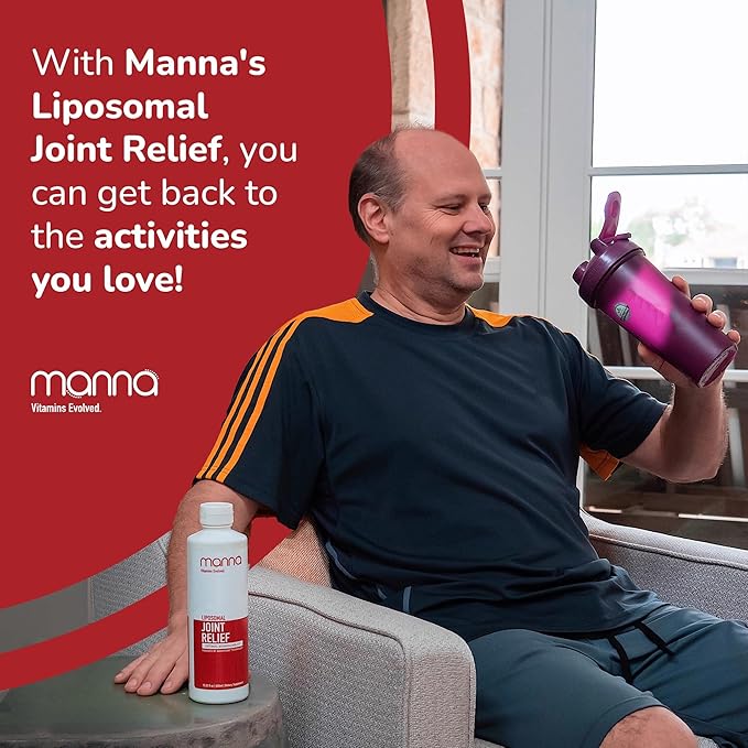 Manna Liposomal Joint Relief Supplement for Women & Men with Curcumin, Glucosamine, Chondroitin, MSM, Quercetin, Turmeric, for Joint Health, Swelling & Aches, Increase Range of Motion & Mobility