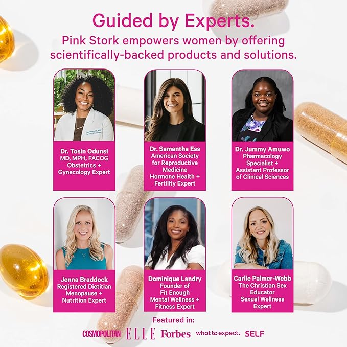 Pink Stork Total Postnatal Vitamins for Women with Vegan DHA, Iron, Folate, and Vitamin B12, Postpartum Recovery Essentials, Daily Supplement for Breastfeeding Moms - 1 Month Supply