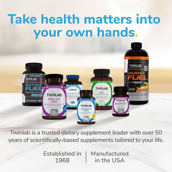 Twinlab Stress B-Complex Caps - Complete B-Complex & 1000 mg Vitamin C - Energy Support Supplement with Vitamin B12 and B6-100 Capsules (Pack of 2)