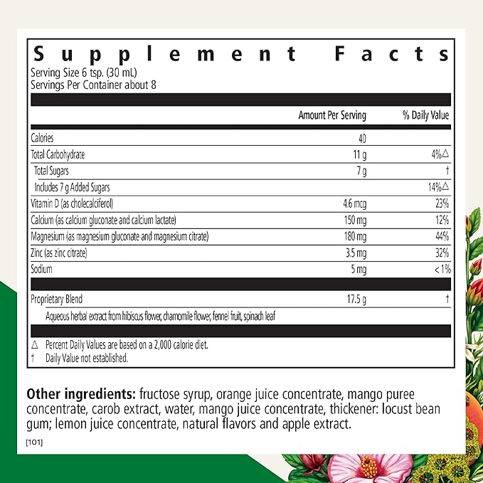Floradix Calcium Magnesium Liquid Herbal & Mineral Supplement - Bone Support Supplement* with Calcium, Magnesium, Vitamin D & Zinc - Vegetarian, Non-GMO - 8.5 fl oz