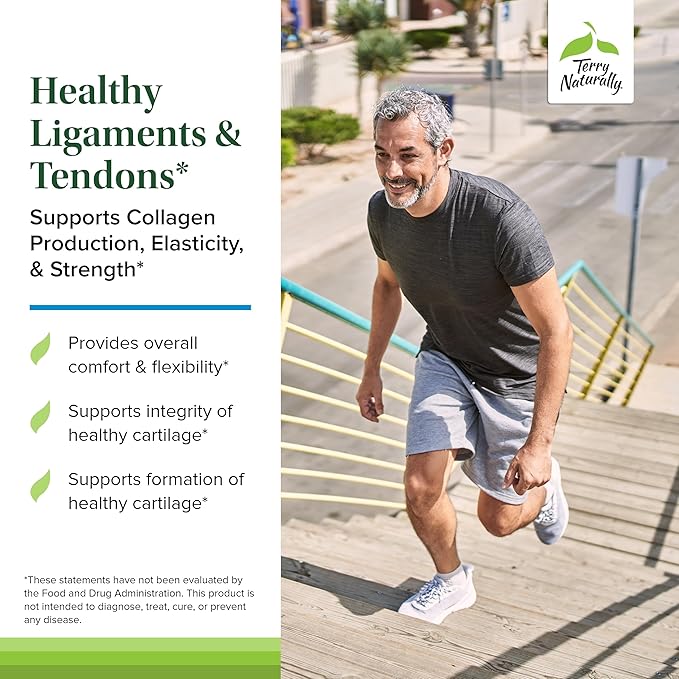 Terry Naturally Healthy Ligaments & Tendons - Dietary Supplement for Connective Tissue & Joint Lubrication Support - Non-GMO Formula to Aid Ligament & Muscle Health - 60 Capsules