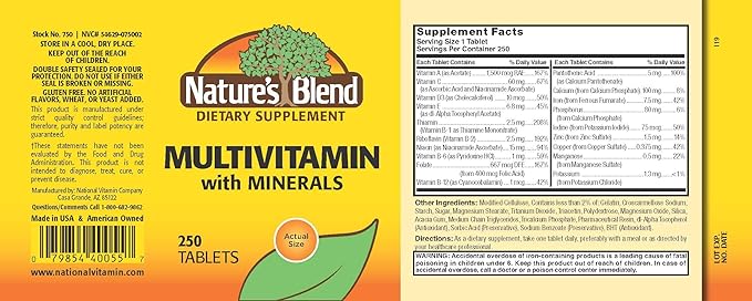 NAT B MULTIVITAMIN & MIN TB 250