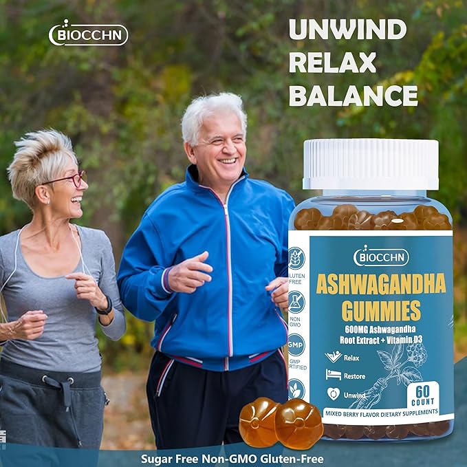 Ashwagandha Vitamin D3 Gummies, Vitamin D3 1000IU& Ashwagandha Supplements Gummies for Women Men(Non-GMO & Gluten Free,Sugar Free)