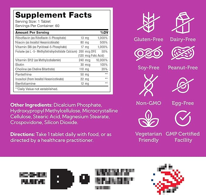 Zahler B-Complex Vitamins for Women & Men - Vitamin B Complex - B Vitamins Complex with B1 B2 B3 B5 B6 B7 B9 B12 - Advanced 2-Stage Delivery System - Gluten Free Kosher Non-GMO VIT B (60 Tablets)