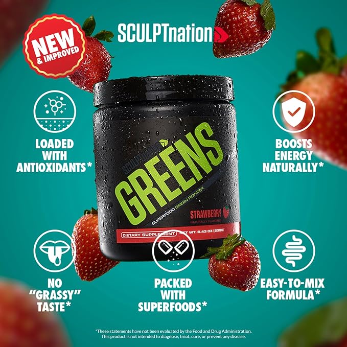 Sculpt Nation by V Shred Greens Strawberry and Apple Cider Vinegar Gummies Bundle