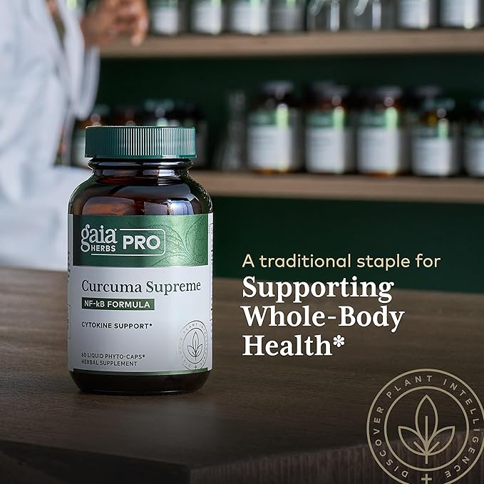 Gaia Herbs PRO Curcuma Supreme NF-kB Formula - Immune Support Supplement - Contains Turmeric Extract & Black Pepper Extract - 120 Liquid Phyto-Caps