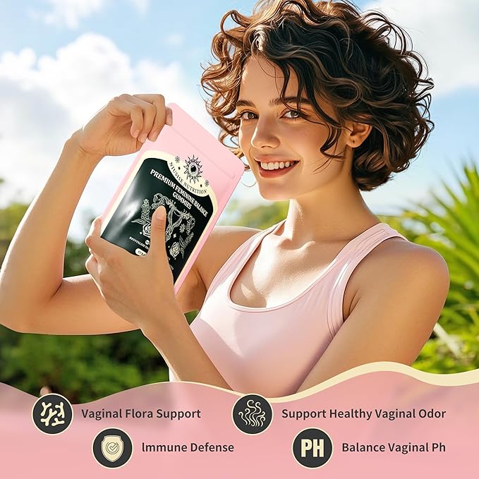 Feminine Balance Gummies, Premium Balance Supplement for Women PH Health, Immune Support, Vegan, Gluten-Free - Hawaiian Pineapple - 60 Gummies - 30 Servings