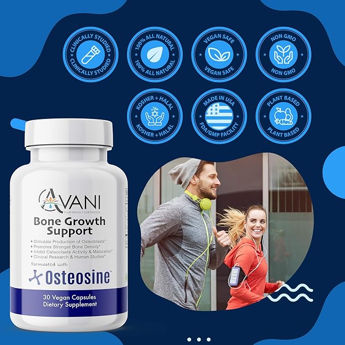– Osteosine Bone Growth Support - Increase Bone Calcium Levels and Bone Strength - Enhanced Absorption with BioPerine and AstraGin - Gluten Free Bone Supplement - 30 Vegan Capsules