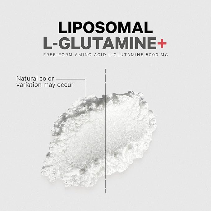 Codeage Liposomal L-Glutamine Powder - High-Potency L-Glutamine 5,000 mg per Serving - 3-Month Supply - Liposomal Delivery, Free-Form Amino Acid, Unflavored Glutamine - Non-GMO Gluten-Free - 16.67 oz