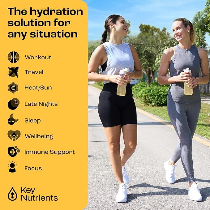 KEY NUTRIENTS Electrolytes Powder Packets - Tropical Pineapple Coconut 20 Pack Hydration Packets - Travel Hydration Powder - No Sugar, No Calories, Gluten Free Keto Electrolytes Powder - Made in USA