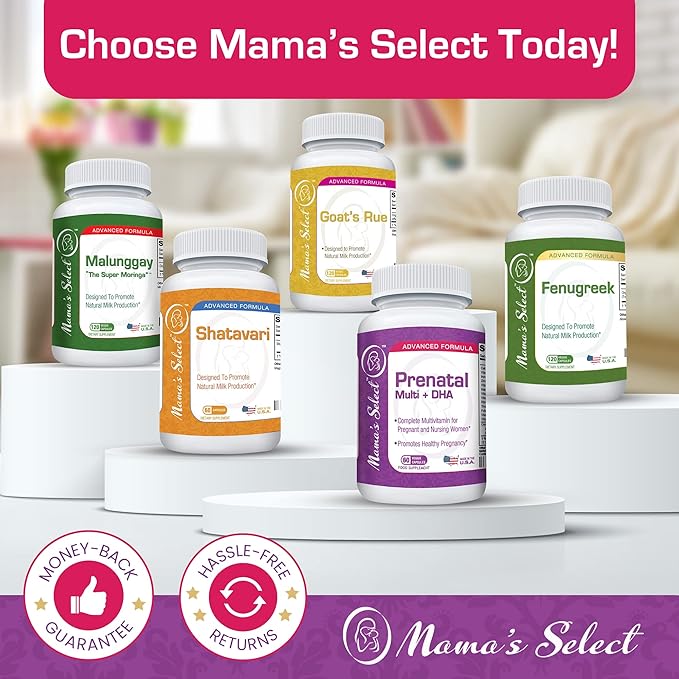 Mama's Select Prenatal Vitamins for Women with Iron, Vitamin D, DHA and More for Pregnant Women, Methyl Folate Safe for MTHFR - Gentle on Stomach, 60 Veggie Capsules