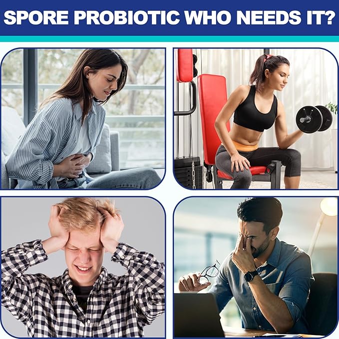 Spore Probiotic, 100% Spore Based Probiotics for Digestive Health, Gut, Immune - 20 Billion CFU All-Spore Probiotics for Women & Men, Acid-Resistant & No Refrigeration, Vegan, 90 Probiotic Capsules