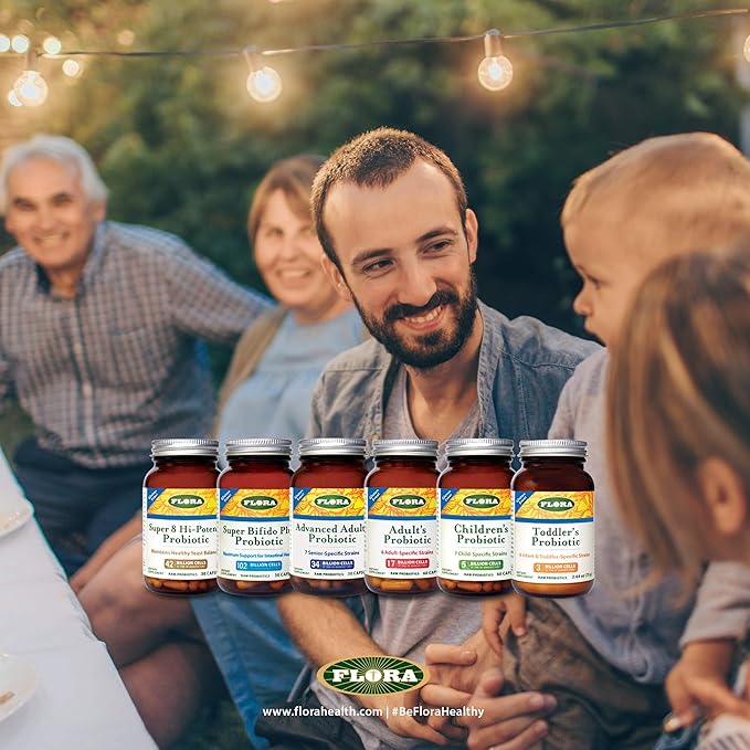 Flora Adult's Probiotic - Vegetarian Daily Probiotic for Gut & Digestive Health - Includes Lactobacillus & Bifidobacterium - 17 Billion CFU - Gluten-Free - Keep Chilled - 60 Capsules