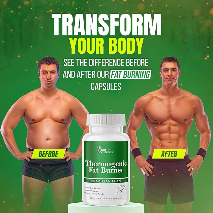 Thermogenic Fat Burner – Natural Appetite Control & Metabolic Booster with Green Tea & Bloat Defense (35 Capsules)