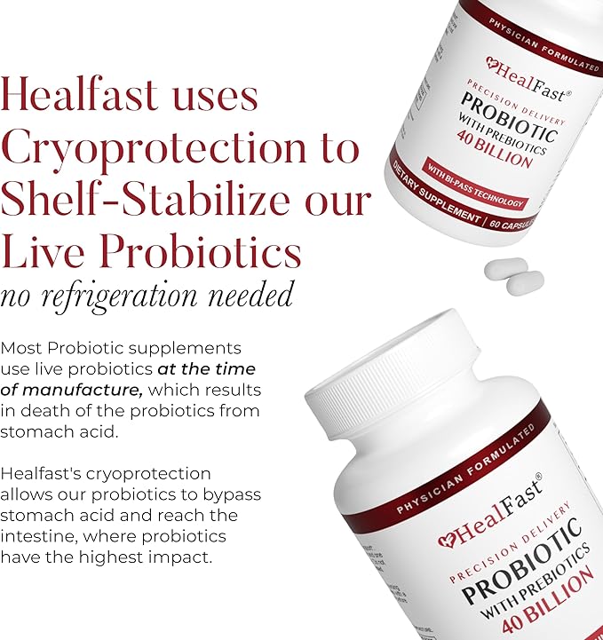 Physician Formulated Probiotic Supplement - 40 Billion CFU - Live Prebiotics and Probiotics for Men and Women - Probiotics for Gut Health - Non-GMO and Vegan - 30 Day Supply