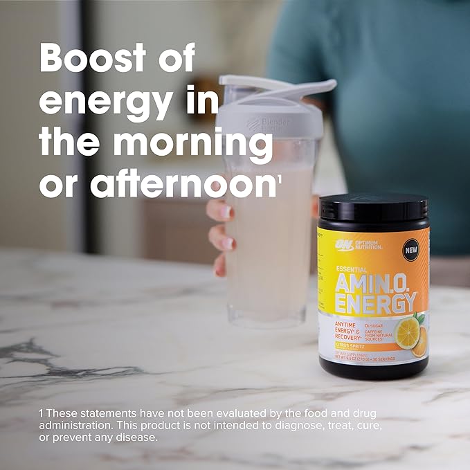 Optimum Nutrition New Flavor Amino Energy - Pre Workout with Green Tea, BCAA, Amino Acids, Keto Friendly, Green Coffee Extract, Energy Powder - Citrus Spritz, 30 Servings (Packaging May Vary)