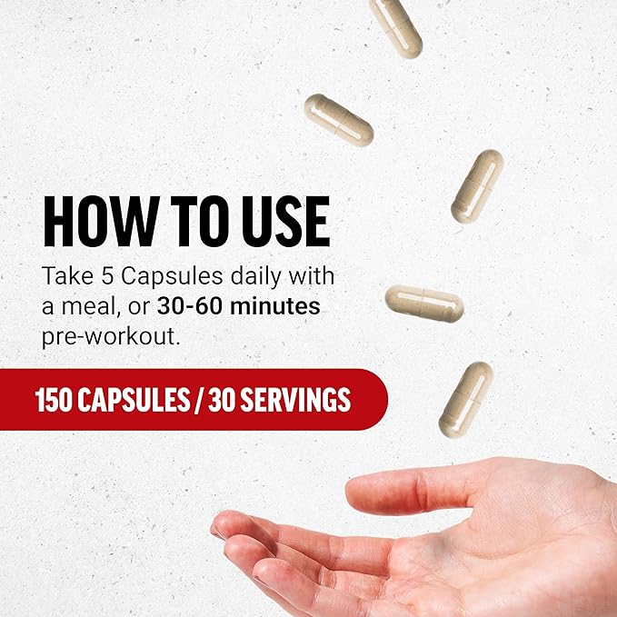 FORCE FACTOR L-Arginine Nitric Oxide Supplement with BioPerine to Help Build Muscle and Support Stronger Blood Flow, Circulation, Nutrient Delivery, and Pumps, L-Arginine 3000mg, 3g, 150 Capsules